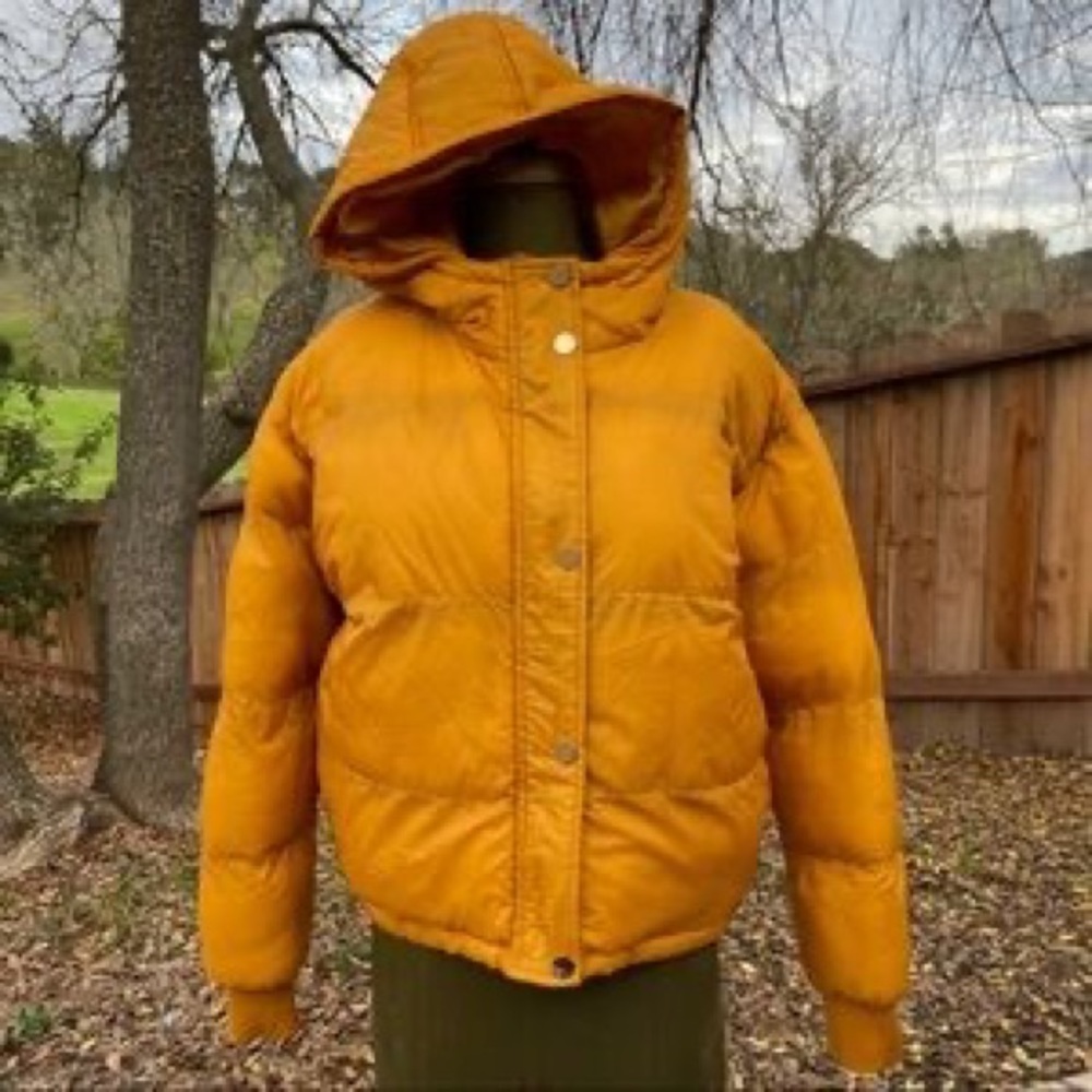 QED LONDON MUSTARD PUFFER JACKET